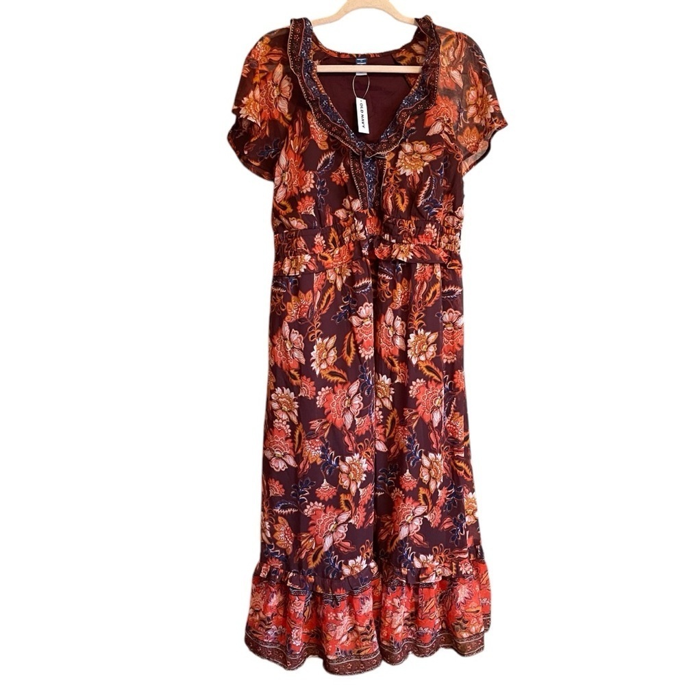 Old Navy Mid Waist Defined Midi Dress-Maternity-Size XL